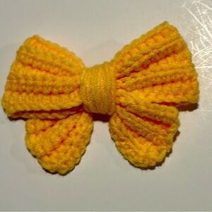 Sunny Yellow Knit Bow Hair Accessory